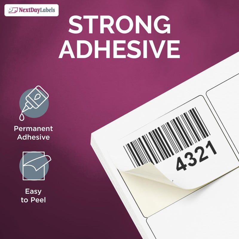 NextDayLabels ملصقات NextDayLabels 2.69x2 بوصة مستطيلة ملصقات بيضاء فارغة لطابعة الليزر والحقن النفاث - 15 ملصق لكل ورقة ملصقات شحن ذاتية اللصق منتج مصنوع في الولايات المتحدة - 375 ملصق - Image 5
